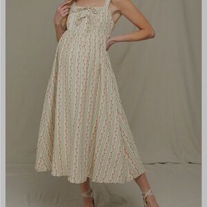 Pinkblush Cream Floral Midi Dress